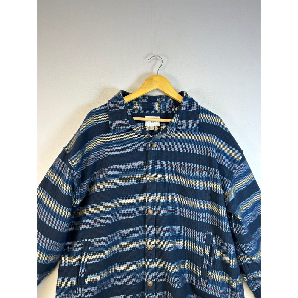 Workwear Shacket Goodfellow‎ & Co Mens XXL Striped Heavy Cotton Flannel Jacket - Picture 7 of 9
